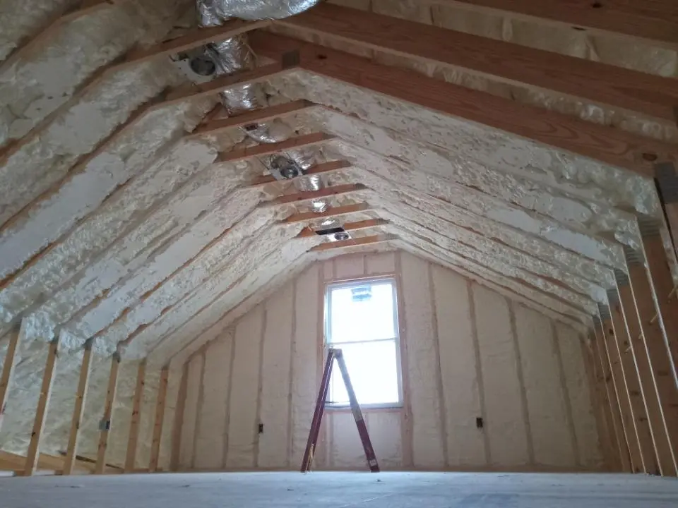 Spray foam roofing application for Crawl Space Insulation project in Reedsburg